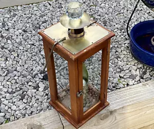 Vintage Antique Uplighter Made From Hardwood Candle Lantern Box Fully Working - Picture 1 of 12