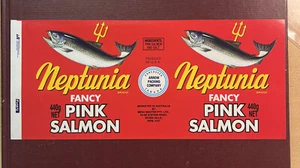 Vintage Neptunia Fancy Pink Salmon Label, 4 x 9,5" - Bild 1 von 4