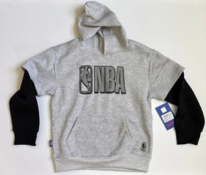 Nike Kids Pullover Sky DwellerHoodie Gray Youth Size 8 NBA Logo Sweatshirt NWT - Picture 1 of 9