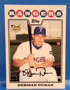 German Duran, Rookie, 3B - Topps - Rangers, 2008 - #UH213