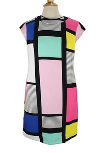Kate Spade New York Claudette Dress size 8 Color Block Pastels Shift Cap Sleeve - Picture 1 of 18