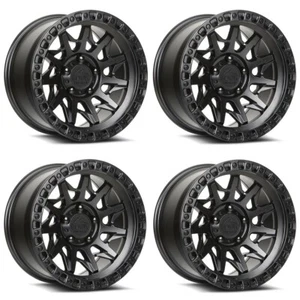 Set 4 18" Lock Offroad Lunatic Matte Black Matte Black Ring 18x9 6x5.5 -12mm Rim - Picture 1 of 9