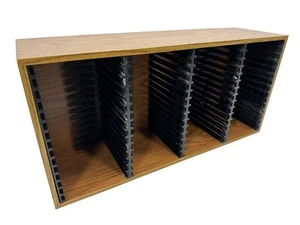 Vintage 60 CD Holz Regal Aufbewahrung Regal Halter Organizer Display Musik Studio - Bild 1 von 23
