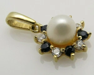 DISEÑO MADURO - ELEGANTE COLGANTE DE PERLAS - ORO AMARILLO 375 - Imagen 1 de 4