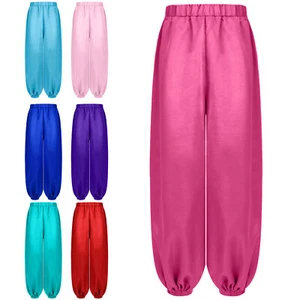 Kids Girls Bloomers Halloween Trousers Indian Sweatpants Elastic Waistband Show - Picture 1 of 90