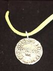 Harold II Penny Coin WC4 Fine English Pewter On a 18" Green Cord Necklace