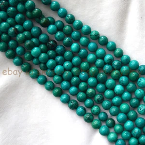 8mm Natural Green Turquoise Round Gemstone Loose Beads 15'' Strand - Picture 1 of 3