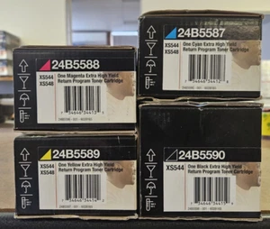 SET of Genuine Lexmark CMYK 24B5587 24B5588 24B5589 24B5590 Toner XS544, XS548 - Picture 1 of 1