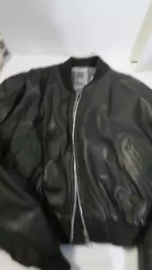 Vera Pelle Made Italy Black Leather Bomber Mens Coat Size Medium? - Picture 1 of 10
