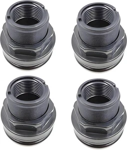 3/4 inch Bulkhead ABS Threaded x Threaded NPT Standard 2-Pair (4-Pack) - Picture 1 of 3