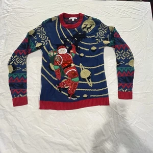 Ugly Christmas Sweater Funny Santa in Space Astronaut Unisex Erwachsene Small - Bild 1 von 7