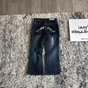 Vintage YOUTH Girls Size 12 Baby Phat Y2K Embroidered Blue Denim Jeans 90’s HTF - Picture 1 of 8
