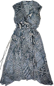 Polo Ralph Lauren Wrap Dress + Slip Silk Chiffon Navy Blue Ivory Sleeveless Sz 6 - Picture 1 of 12