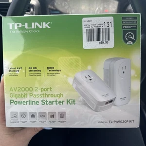 TP-Link TL-PA9020P ZESTAW AV2000 2000Mbps Gigabit Passhrough Powerline Adapter - Zdjęcie 1 z 8