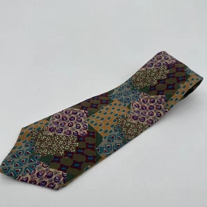 Vintage Silk Necktie RALPH LAUREN - CHAPS Geometric Abstract Designer VTG Tie - Picture 1 of 6
