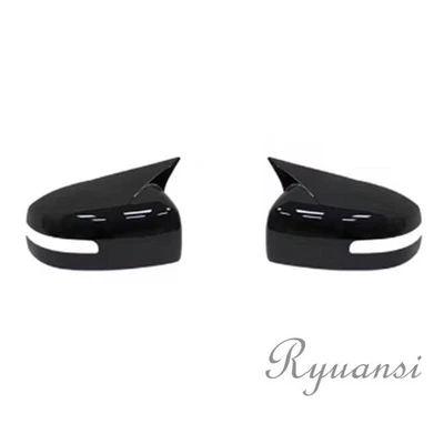 Glossy Black Side Mirror Cap Cover Trim For Mitsubishi Lancer X10 EVO 2013-2016 - Image 1 of 2