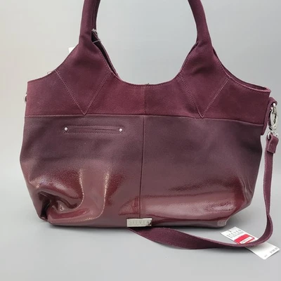 Bolsa de ombro Steven by Steve Madden couro envernizado bolsa tote Borgonha Ombre Y2K - Imagem 1 de 4