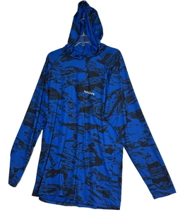 Makani Unisex Blue Black Hoodie Pullover XL Rash Guard Surf Swim Sun Protect - Picture 1 of 12