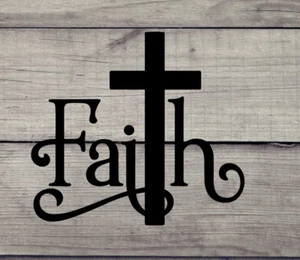 FAITH with Cross- vinyl decal, auto, laptop, Yetti and more - Bild 1 von 24