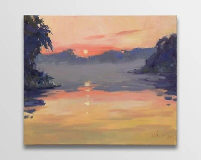 Pintura de paisaje arte original impresionismo óleo sobre lienzo de S. Chernyakovsky Foto 1 de 4