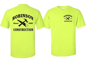 High visibility safety green/ orange T-shirts for your business - Set of of 10 - Picture 1 of 2