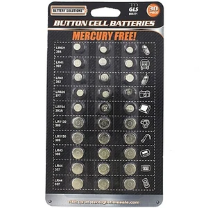30 PC BUTTON CELL ASSORTED COIN ALKALINE BATTERIES Watch Camera Calculator - Picture 1 of 1