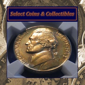 1943-S Jefferson Nickel NGC MS 62 Undergraded Amber Toned Beauty! #1820 - Picture 1 of 11