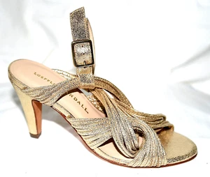$350 Vintage Gold DISPLAY LOEFFLER RANDALL Roanne Sandals Shoes Pale Gold 6 - Picture 1 of 9
