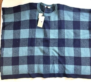 STELLA MCCARTNEY GIRLS PLAID WOOL CAPE GREEN BLACK SZ 8 - Picture 1 of 4