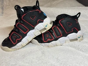 Nike Air More Uptempo GS Black Red - Size 3.5 UK - Fair Condition - Picture 1 of 8