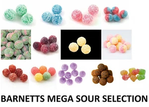 100g Barnetts MEGA SOURS super sauer hart gekochte Süßigkeiten - verschiedene Geschmacksrichtungen - Bild 1 von 14