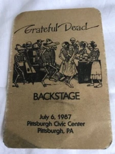 Grateful Dead-July 6, 1987-Pittsburgh Civic Center backstage pass-RARE MISPRINT - Picture 1 of 2