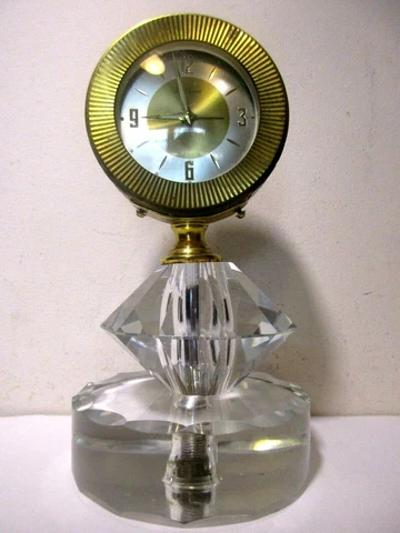 Rare Antique Vintage Seth Thomas Brass Crystal Desk Alarm Clock Made In Germany Cover