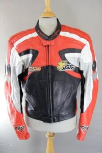 HEIN GERICKE PRO SPORTS LEATHER BIKER JACKET WITH HIPROTEC CE ARMOUR 40 INCH - Picture 1 of 10
