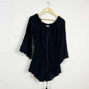 Winston White Black Eyelet Serena Romper Size Medium - Picture 1 of 6