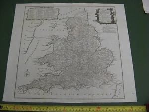 100% ORIGINAL ENGLAND AND WALES ROADS MAP BY THOMAS KITCHIN C1784 LOW UK POST - Picture 1 of 1