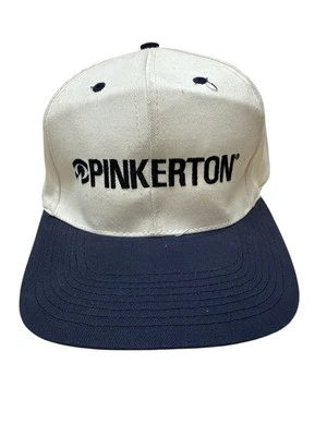 NEW Vintage Pinkerton Security Embroidered Hat Cap One Size, White Blue - Image 1 of 4