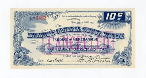 1898 10c Bishop's General Store House - UTAH (Mormon) Merchant Scrip AU - Picture 1 of 2
