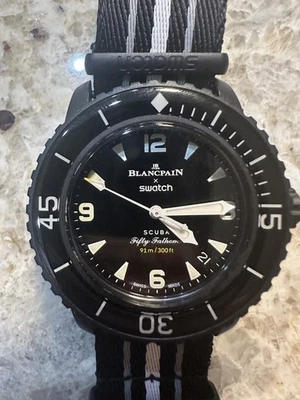 SwatchxBlancpain Ocean of Storms,BIOCERAMIC SCUBA FIFTY FATHOMS COLLECTION - Image 1 of 4
