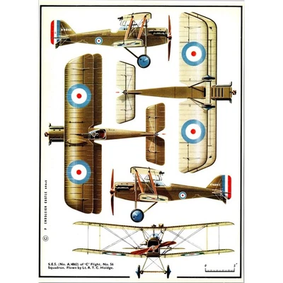 SE5 No A/4862 Of C Flight No 56 Squadron 1969 Aircraft Warplane Print SV27-3 - Image 1 of 2