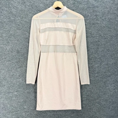 Nuevo Vestido Today Monde Mujer M Mediano Beige Rayas Cambio Midi Gancho y Ojo Informal Foto 1 de 4