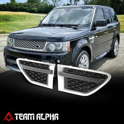 Compatível com 2010-2012 Land Rover Range Rover Sport grade de ventilação lateral de malha de diamante cromada - Imagem 1 de 2