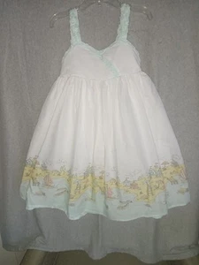 Maggie and Zoe Girls - Sz. 6 - Beach theme Sundress - White/Lt. Green - Ruffles - Picture 1 of 8