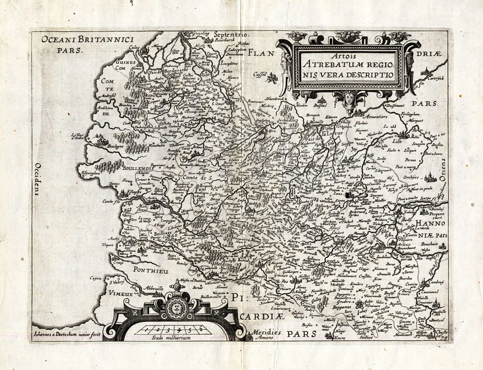 Mapa antiguo-FRANCIA-ARTOIS-LILLE-Guicciardini-1613 Foto 1 de 1