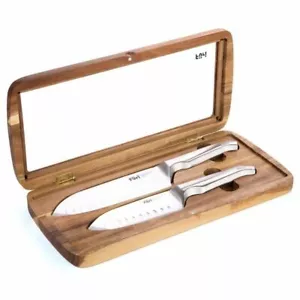 Furi Pro East West Japanese Stainless Steel Santoku 2pc Knife Set - Foto 1 di 4