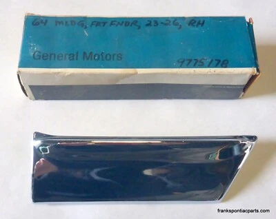 1964 Pontiac Catalina NOS GM Lower RH Fender Molding Ventura 2+2 Star Chief 64 Foto 1 de 4