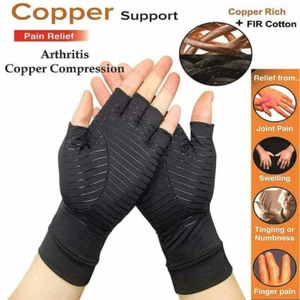 Guantes de presión salud laboral medio dedo guantes aliviar dolor rehabilitación EE. UU. - Imagen 1 de 17