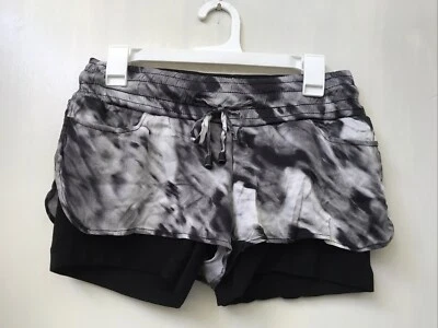 Pantalones Cortos Blanc Noir Negro Gris Bolsillos 2 en 1 Capas Para Mujer Talla S Pequeño Foto 1 de 3