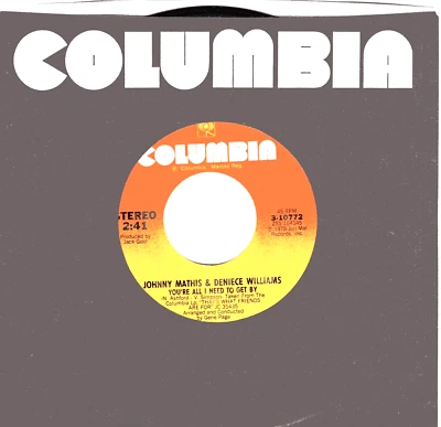 Johnny Mathis & Deniece Williams: You're All I Need To Get By / .....45 RPM 4824 - Image 1 of 3