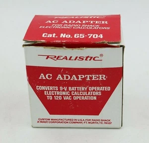 Vintage Radio Shack Realistic Ac Adapter 6 Volt Dc 65-704 -For Calculators - Zdjęcie 1 z 1